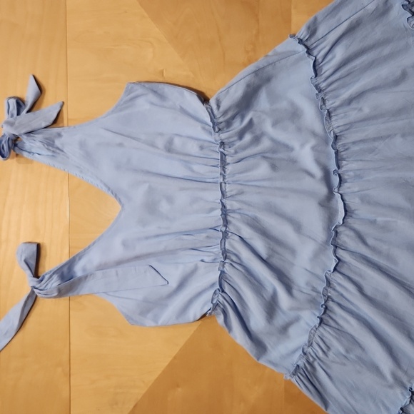 Zesica- Light Blue Tiered Dress with Bow Shoulder Straps. NWT! Size L - Picture 2 of 3